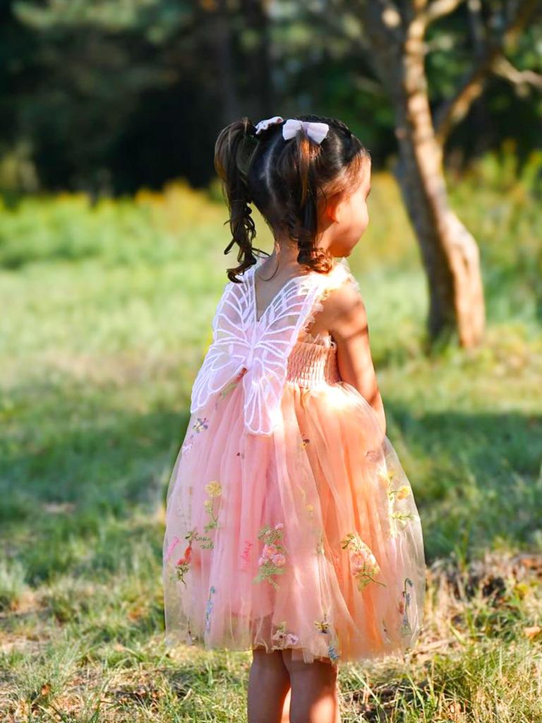 Baby One Baby Floral First Commemorative [Miipat] Dress, Girls, Children's Piece, Dress, Butterfly, Tulle, Pattern, Embroidery, Cute, Birthday,