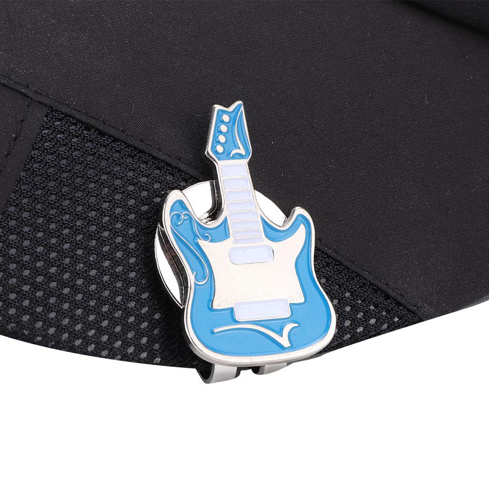 Metal Magnetic Golf Cap Hat Visor Clip Ball Marker Accessory (Blue Guitar)