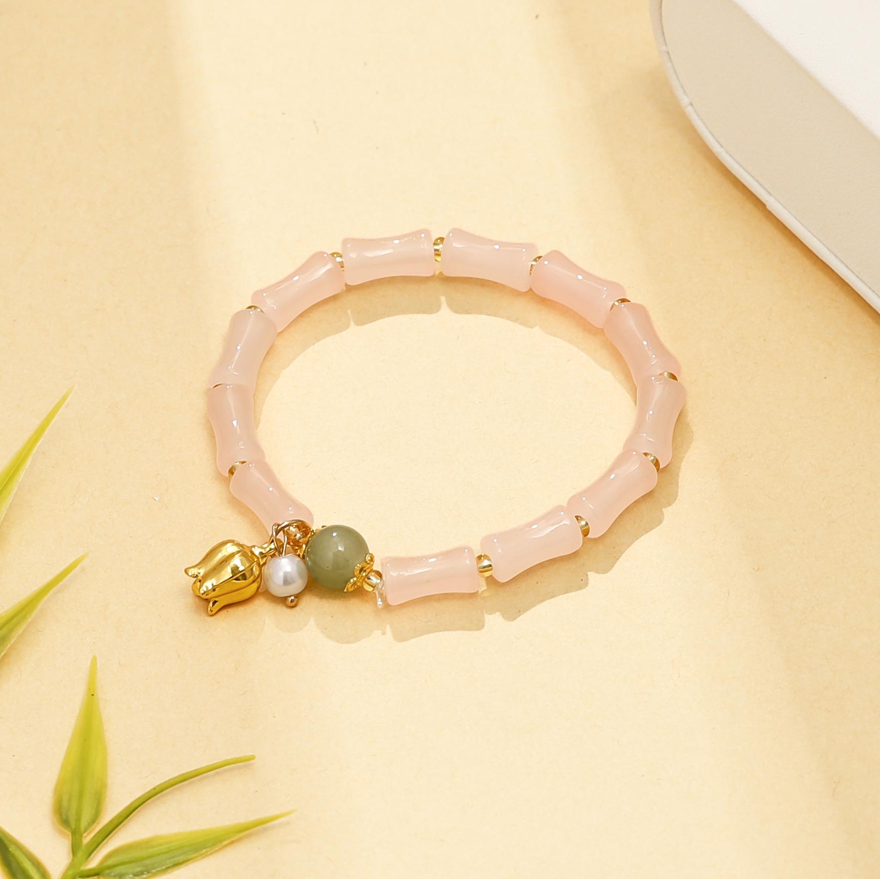 Летний браслет из стеклянных бусин сладкий менее выходить универсальный цветочный бамбуковый браслет студенческий браслет украшение