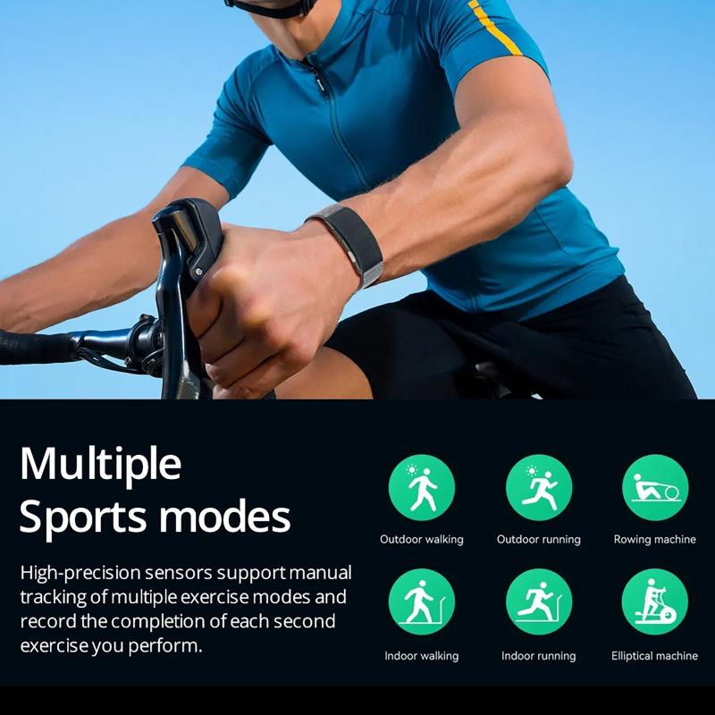 NO Screen Smart Bracelet ECG SOS Real-time Heart Rate Blood Pressure Body Temperature Monitoring Sports Fitness Screenless Watch