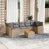 VidaXL Garden Lounge Set with Cushions 8 Pcs, Patio Sofas, Patio Furniture Set, Outdoor Furniture, Beige 3258216