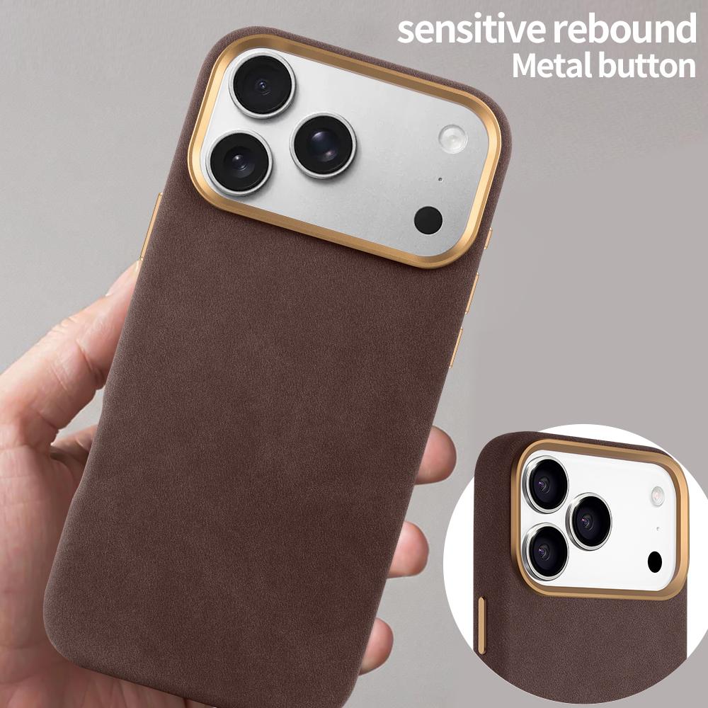 Strong Magnetic All-inclusive Case For iPhone 17 16 15 Pro Max, Suede PU Leather Mobile Phone Case For iPhone Air For iPhone 17