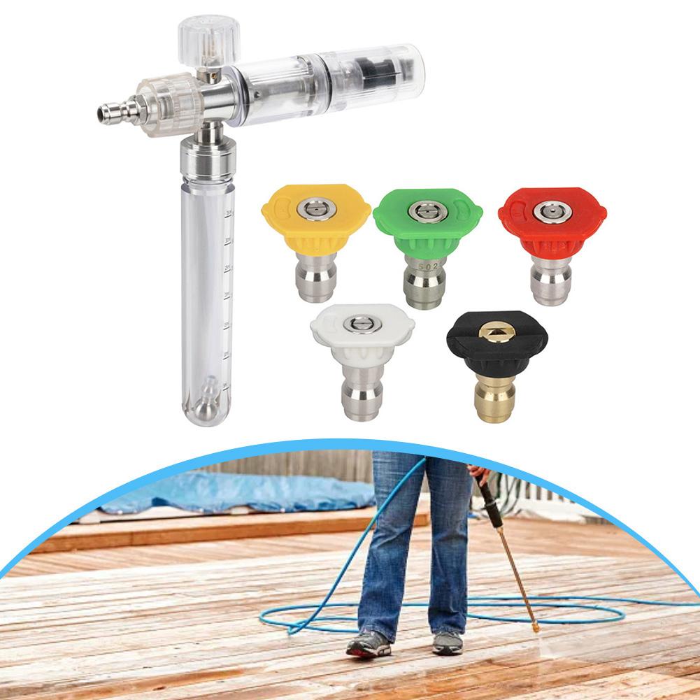 For Pressure Washer Foam Tank with Thick Foam Output Adjustable Spray Fan Stream and 14 Inch Quick Connect for Vehicle Washing