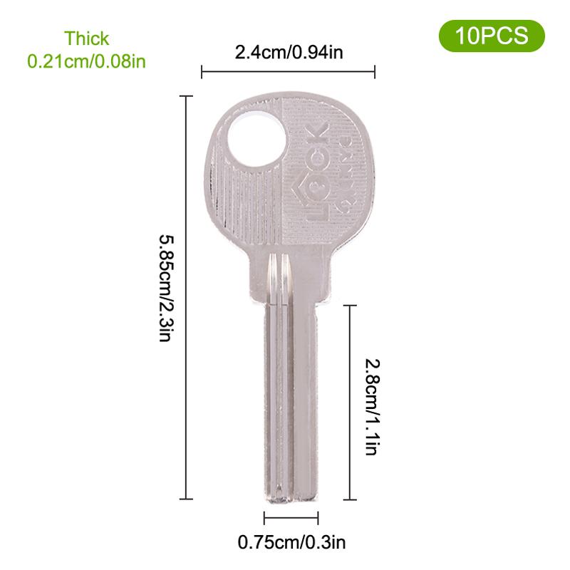10Pcs Silver Color Metal Key Embryo Square Key Blank Fingerprint Lock Password Lock Electric Door Lock Blank
