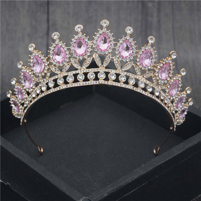 

Круглая капля со стразами, круглая металлическая корона принцессы, королева, король, торт ко дню рождения, диадемы, украшения для волос, вечерние, свадебные украшения на голову