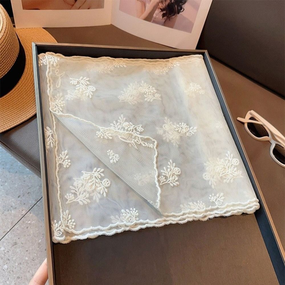 Long Women's Lace Scarf Retro Female Headscarf Versatile Silk Scarf