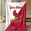 St. Louis Cardinals Custom Flannel Throw Blanket Print Your Name Text Soft Warm Blanket Holiday Present
