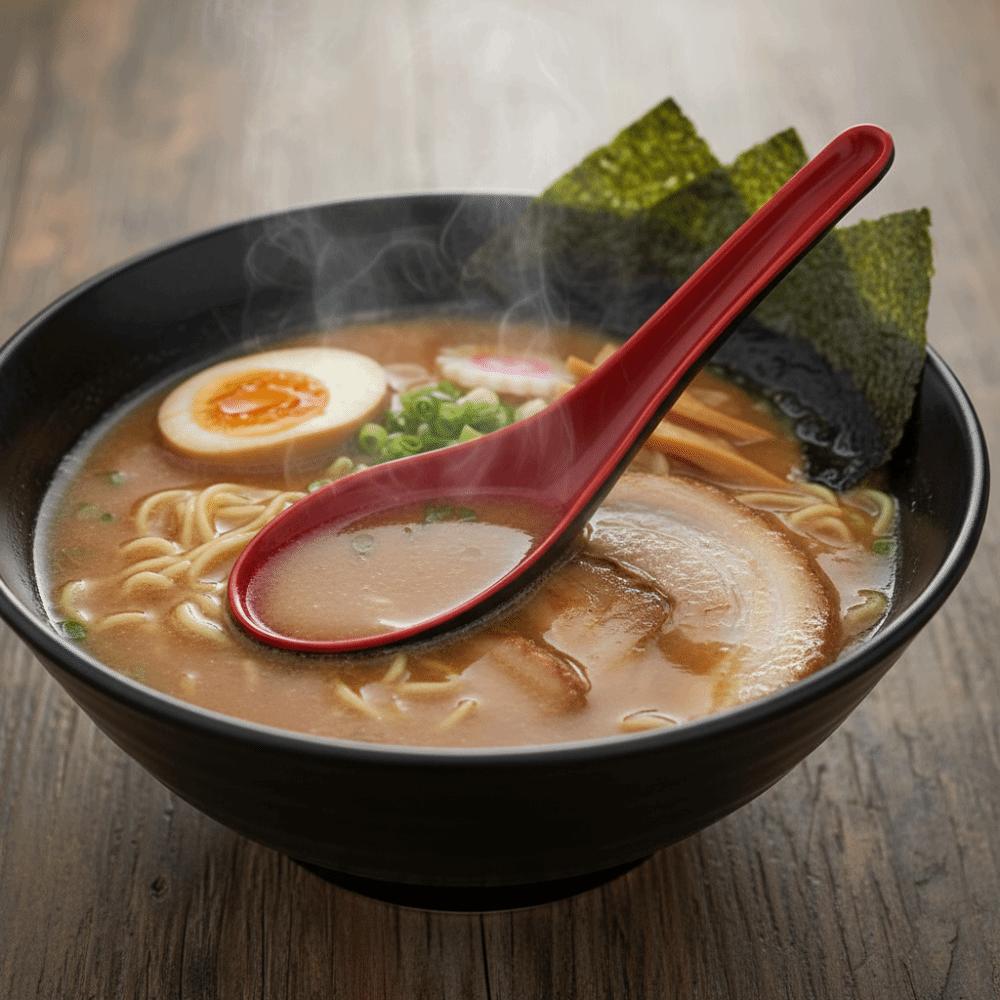 2pcs Japanese Style Ramen Spoon Simulated Ceramic Porridge Spoon  Restaurant