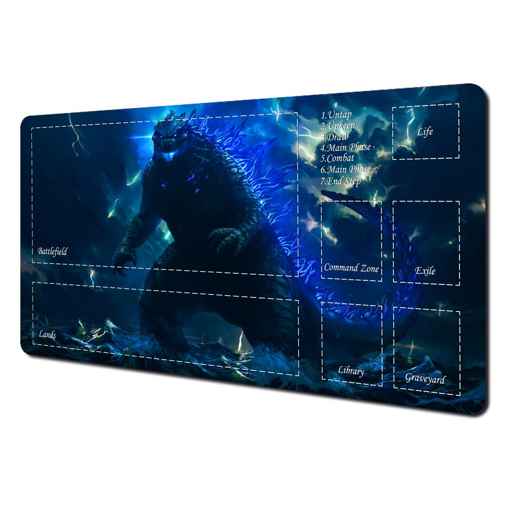 Magic Playmat Card Gaming Mat With Zone Mtg Playmat Starry Sky And Dragon Desk Mat Keypad Expansion Mousepad Rubber Antislip