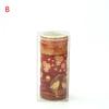 5-roll Set DIY Decoration Chinese Style Masking Tape Bronzing Crane and Paper Antique Hand Account Tapes Lipstick Sticker
