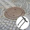 10mm Manhole Lid Opener Manhole Hook with Comfortable Grip Handle for Constructions Workers Quick Lid Handling