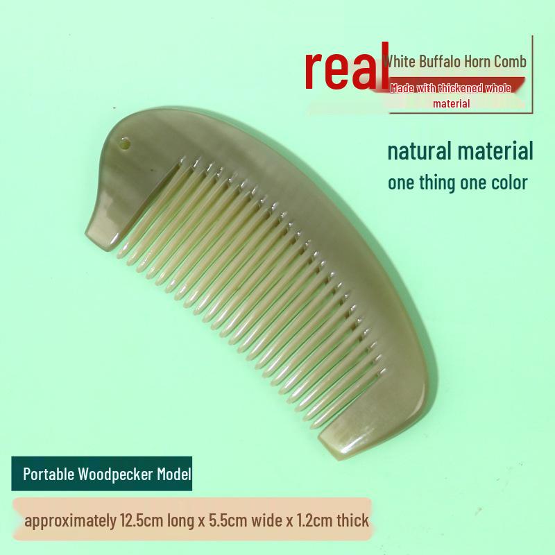 Thickened Premium Engraved White Buffalo Horn Comb - Multiple Styles Available