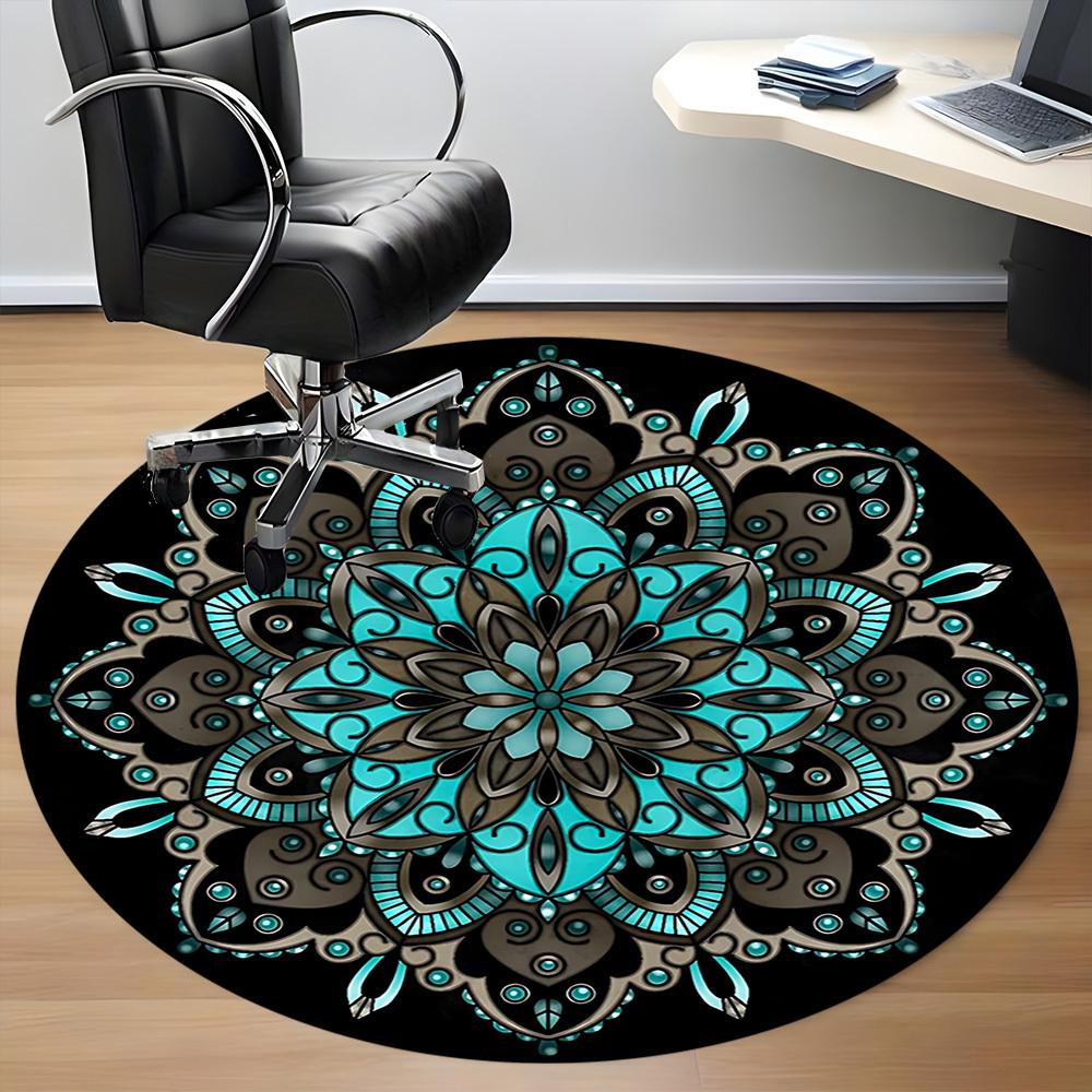 1PC Mandala Artwork Chair Carpet for Office, Indoor Non-Slip Washable Carpet, Soft Comfortable Mat For Office Room yy250930238