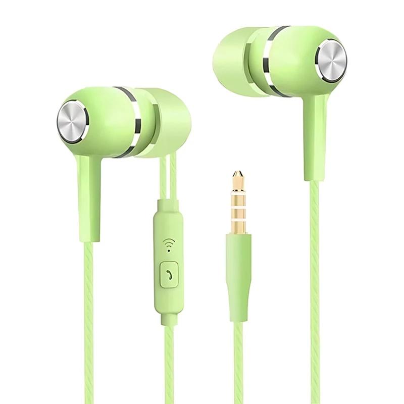 HIFI 35mm Wired Earphone In Ear Headset Heavy Bass Earbuds Sports Monitor Stereo Gaming Headphone With Built In Microphone
