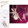 Angel Wing Necklace Floral Design Elegant Alloy Pendant Jewelry Gift For Women Special Occasion