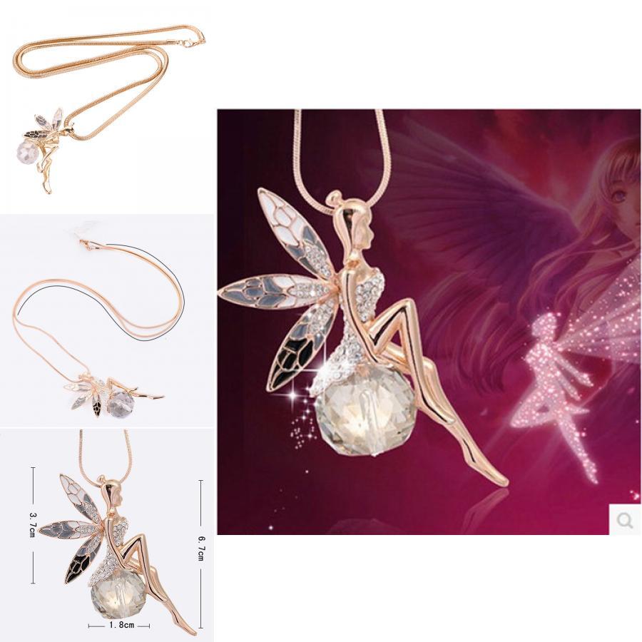 Angel Wing Necklace Floral Design Elegant Alloy Pendant Jewelry Gift For Women Special Occasion