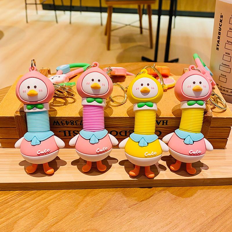 And Fun Cute Peach Duck Keychain Cartoon Pendant For Backpacks Gifts And