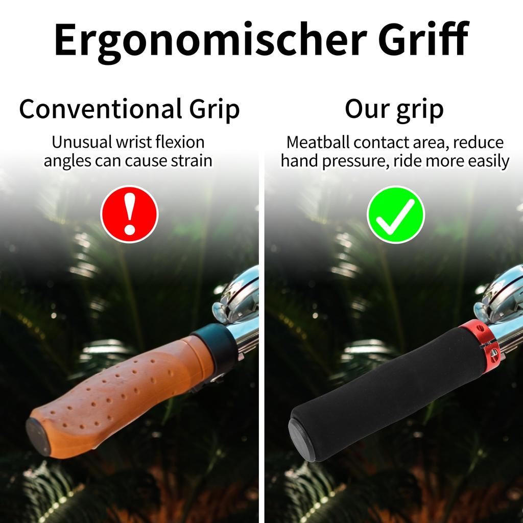 BULLSPANN 1 Set Bicycle Handlebar Ergonomic Sponge Bicycle Single Handlebar Grips for Trekking and Mountain Red Grips, Grips, Lock-On E-Bikes, Bikes,