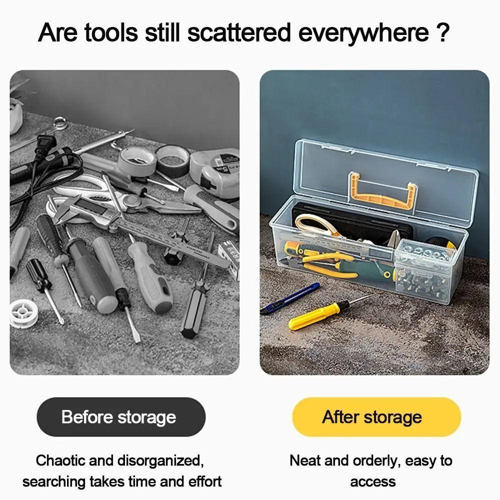 Transparent Hardware Tool Box Large Capacity Tool Storage Box Pulleys Storage Screw Box  Organizer