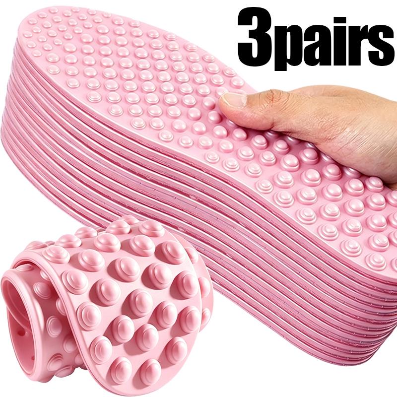 5pairs 5D Foot Full Palm Massage Insole for Men Women Anti Slip Foot Relieve Foot Fatigue Pressure Soft Sports Casual Sole Pads