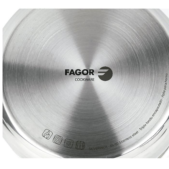 Casserole - FAGOR - Silverinox - 24 Cm - Acier Inoxydable - Induction - Couvercle