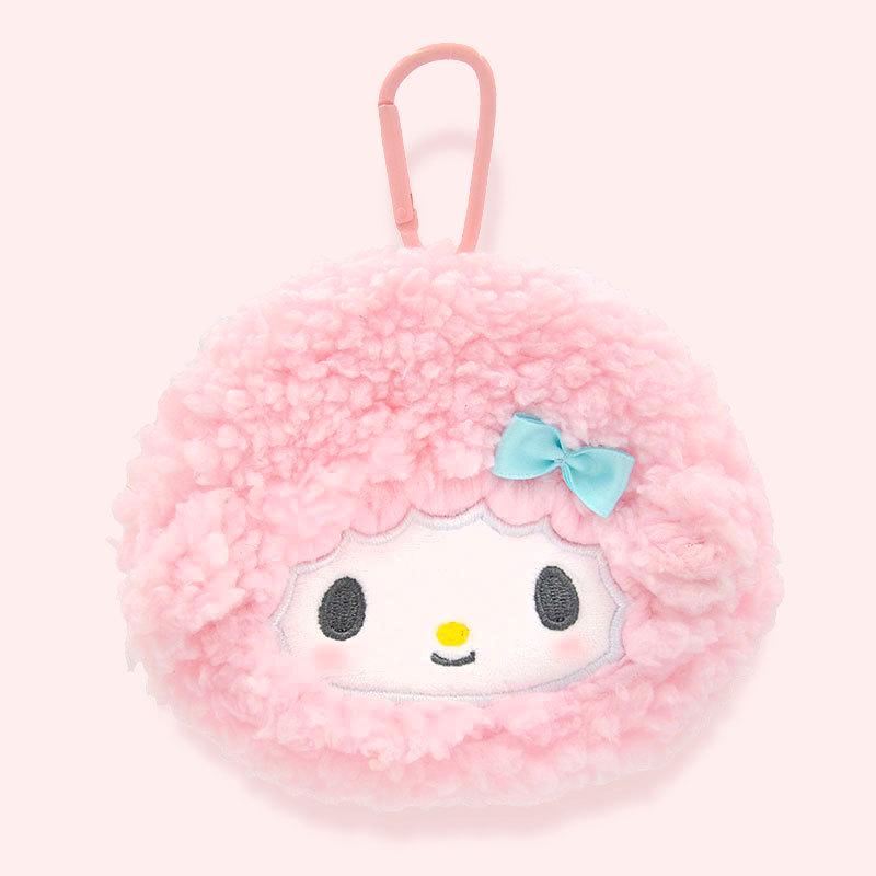 Sanrio Little Sheep Strawberry Piano Coin Purse with Bow and Cream Pendant Charm.