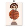 Abstract Geometric Wall Art Canvas Painting Mountain Sun Moon Leaf Poster Orange Prints for Living Room Home Decoration Pictures