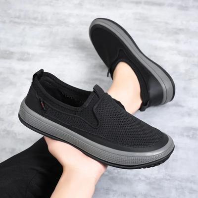 Herren Loafer Mesh Atmungsaktive Canvas Freizeitschuhe Leichte Walking Flats Rutschfeste Sneakers für Männer Slip-on Fahrschuhe Tenis2024