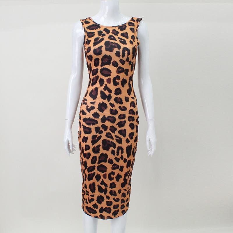 

Женское платье Street Spice с леопардовым принтом, сексуальное платье Spice с открытой спиной и одним плечом M хаки