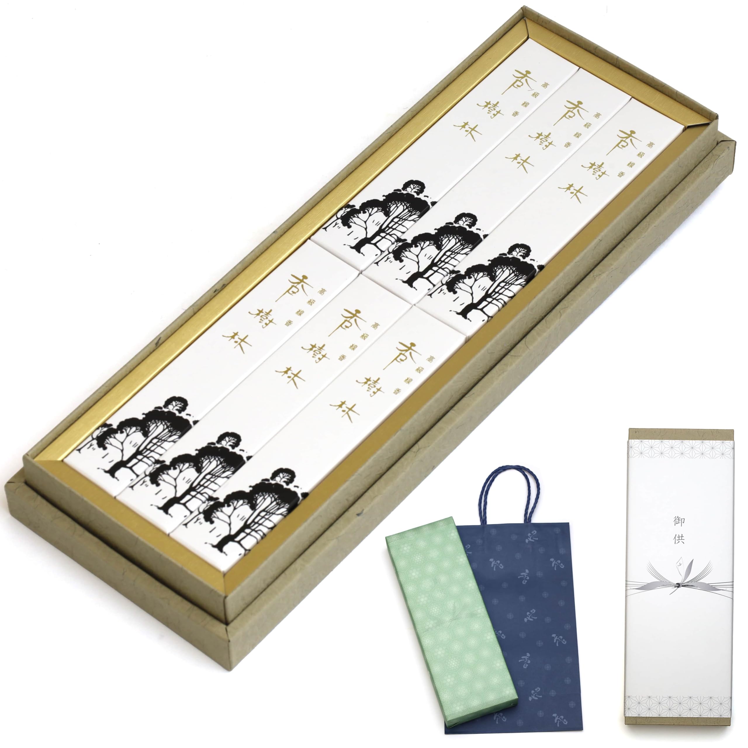 

Sympathy Incense Gift [Kojurin Sandalwood with Inner Wrapping and Carry Bag] Made in Japan, Low Smoke, Perfect for Memorial Services and First
