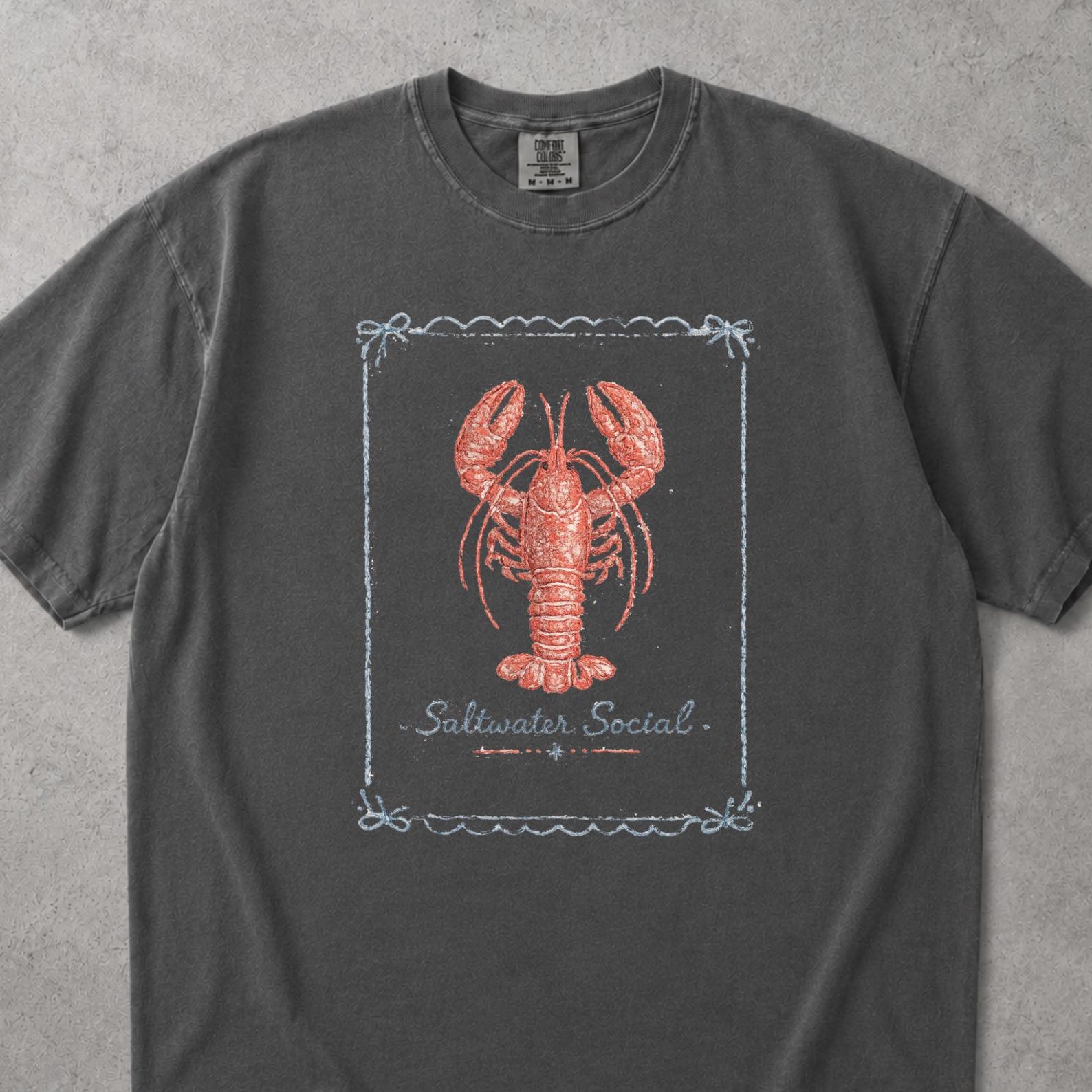 Comfort Colors Saltwater Social Shirt, Funny Lobster Summer Shirt, Summer Trendy Women Tee, Vacation Summer T shirt XL
