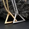New Vintage Mobius Triangle Charm Pendant Necklaces for Men Women Stainless Steel Twisted Viking Runes Necklace Amulet Jewelry
