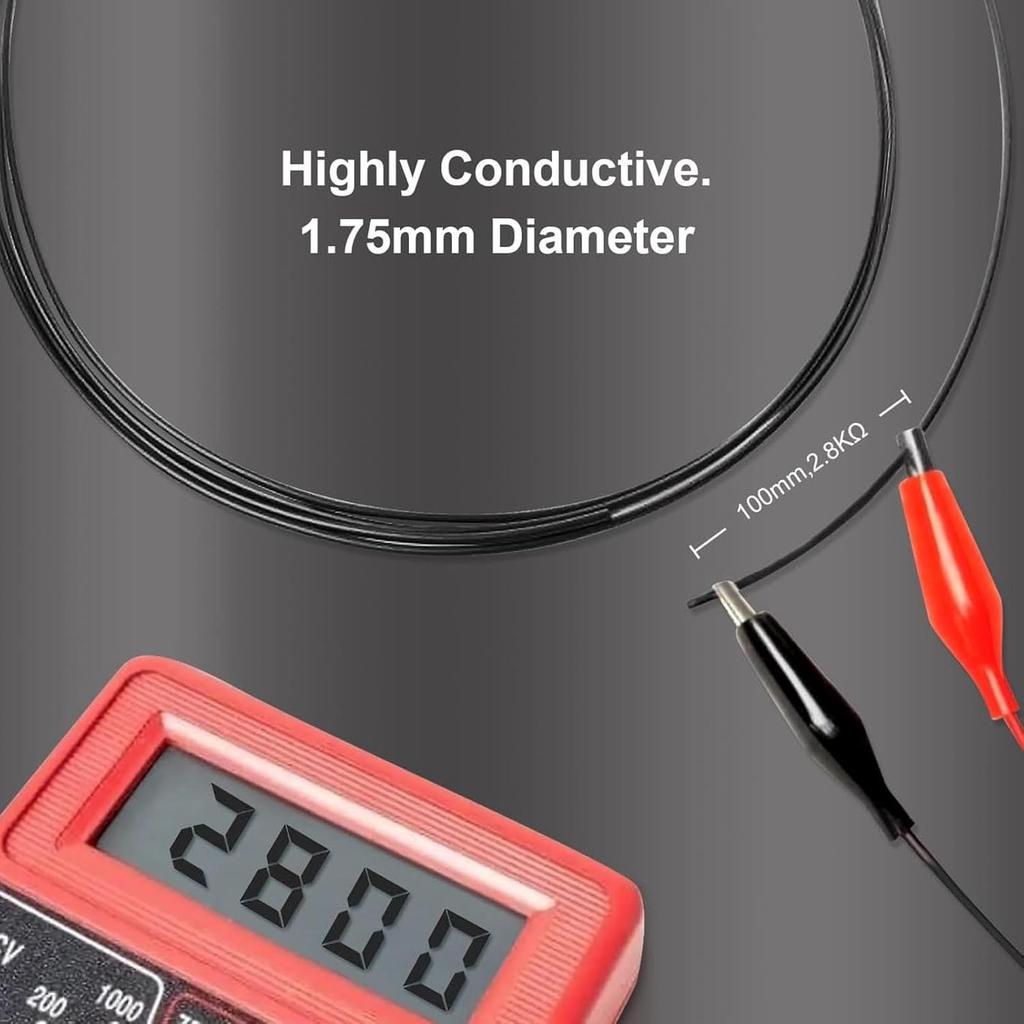 Conductive PLA Filament Replacement,Electrically Conductive PLA 3D Printer Filament,1.75mm Printing Consumable 3D Printer Accessory 20?50mms on