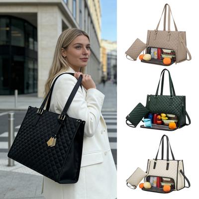 Women Lunch Tote Bag Shoulder Bag with Insulated Lunch Compartment Large Capacity Laptop