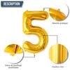 Funfest ballons anniversaire 5 ans or de 100cm – décoration anniversaire – inclus ballon 5 ans xl &amp; paille - qualité supérieure
