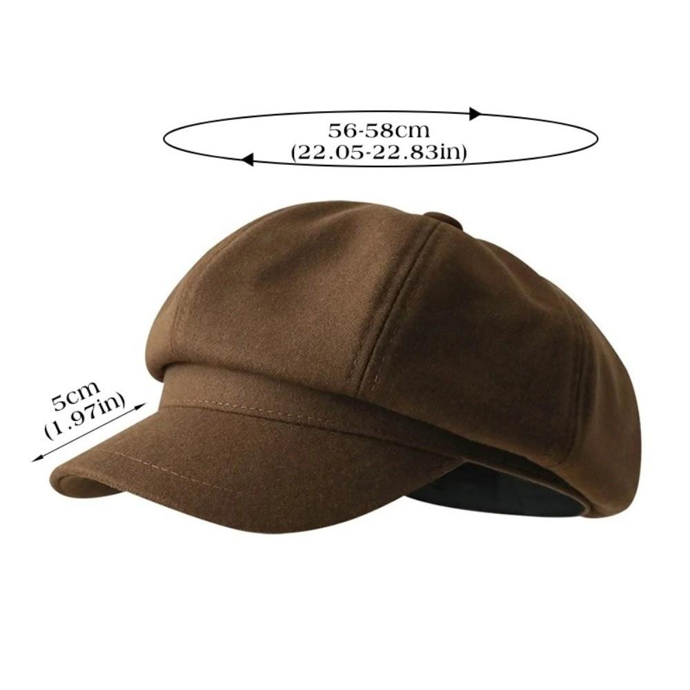 Windproof Beret Cap Solid Color Painter Peaked Hat  Autumn Winter Girl Accessories