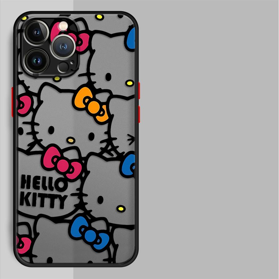Case for iPhone 15 16 14Plus XS Max 12 13 11 Pro Max 13 Mini 7 8 17 Air Soft Cover Cartoon Hello Kitty