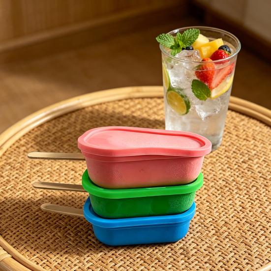 Ice Cube Mold Easy Demould Food Grade Silicone Popsicle Tray with Leak-Proof Lid Odor-Free Safe DIY Freezing Tray