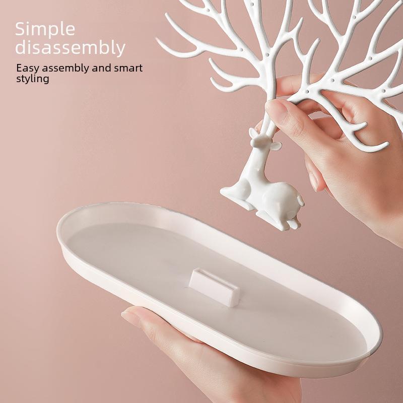 Kreativer Schreibtisch-Organizer aus Hirschgeweih für Schmuck und Ohrringe