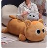 Big Long Lying Black Cat Siamese Kitten Orange Grey Plushie For Boy Girl Bed Cushion Throw Pillow Birthday Gift For His