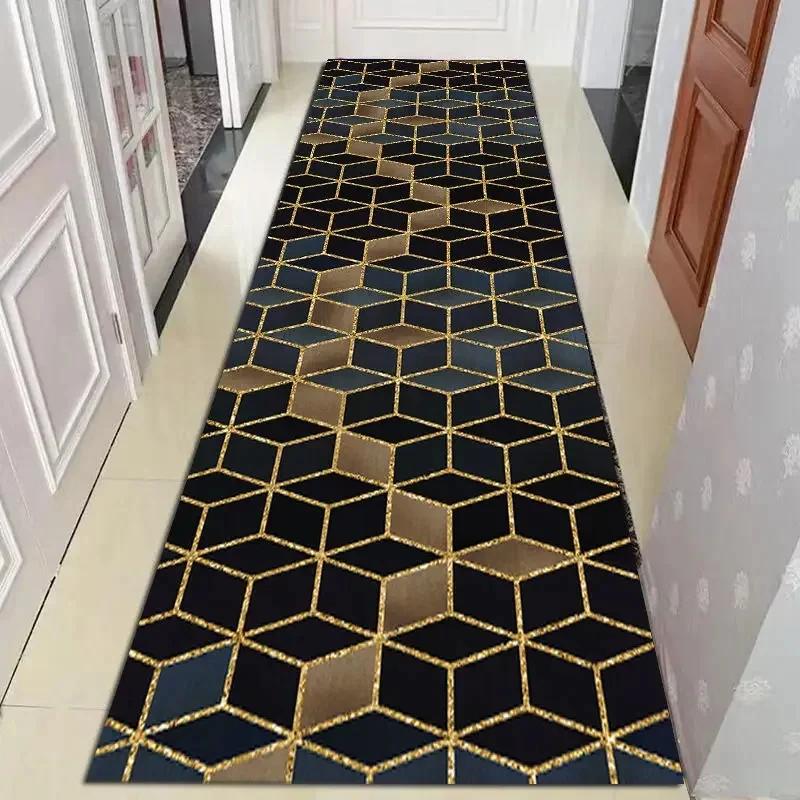 Moderní luxusní dlouhé koberce do chodby, rohož na schody, hotelové podlahové rohože, geometrický koberec do obývacího pokoje, kuchyně, rohož do chodby, tapis, alfombra