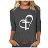 Round Neck 3D Cross Printed Top Fashionable Casual Long Sleeved Women's T-shirts