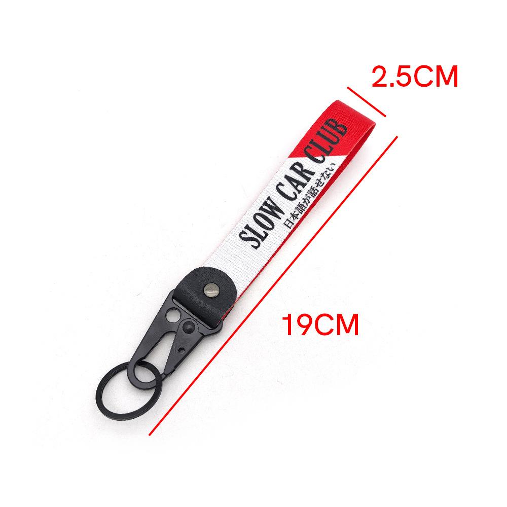 New JDM Keychain Japanese Nylon Key Tags Moto Keychain Inspirational Keyring Car Lanyard JDM Motorcycle Key Strap