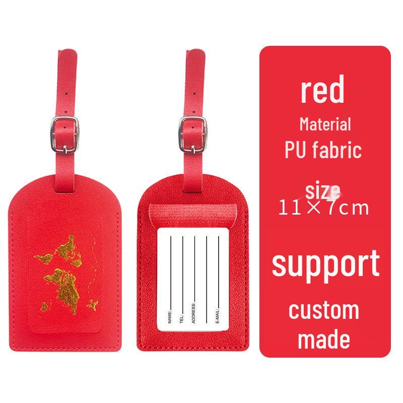 Thickened PU Leather Map-Stamped Luggage Tag & Passport Holder Set