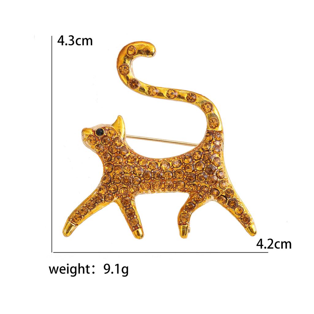 Emaille-Katzenbroschen für Frauen, Unisex, Strass, Tier-Anstecker, Bankett, Party, Rucksack, Geschenke, Schmuck, Zubehör