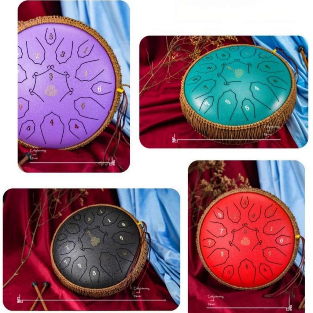 15-Tonnen 12-Zoll D-Dur Zungentrommel, Stahlblechtrommel, Metallschlaginstrument, Vielseitig, Handpan, mit Aufbewahrungstasche, 10 Farben zur Auswahl