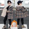 Boys' Fleece-lined Cotton Jacket & Plaid Woolen Coat - 2025 New Style