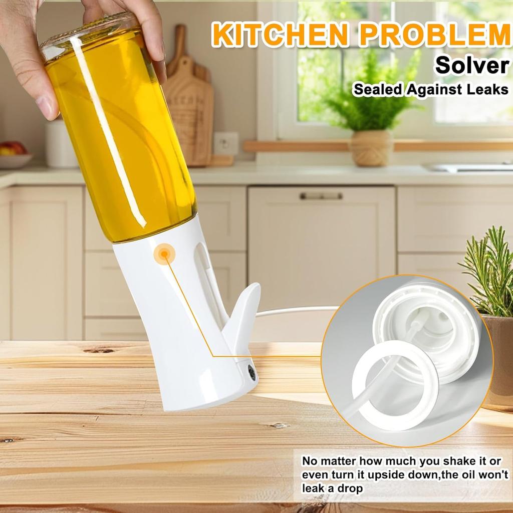 Olive Oil Mister Spray Bottle for Cooking - Cooking Oil Spray Bottle  Air Fryer Accessories - Refillable Glass Dispenser