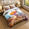 3Pcs Bedding Set Custom Name Text, 1 Sheet 2 Pillowcases Home Bed DecorPikmin