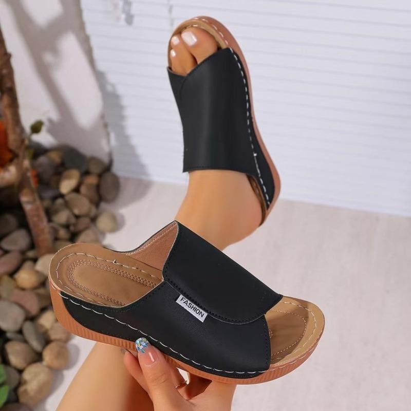 Nuovi sandali con zeppa da donna open toe bianchi moda estiva sandali comodi e traspiranti donna fibbia calzature femminili scarpe da donna